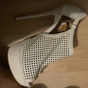 Beau and Ashe white heels